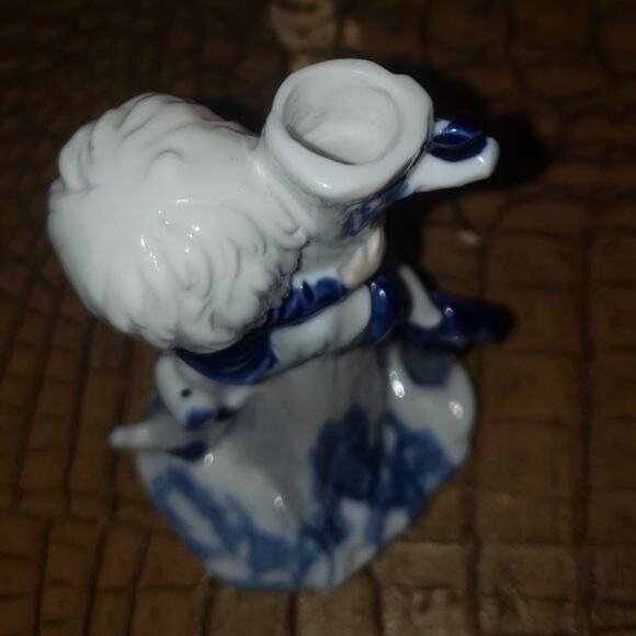 Vintage Boy Climbing Tree with Dog bud vase - Picture 2 of 3